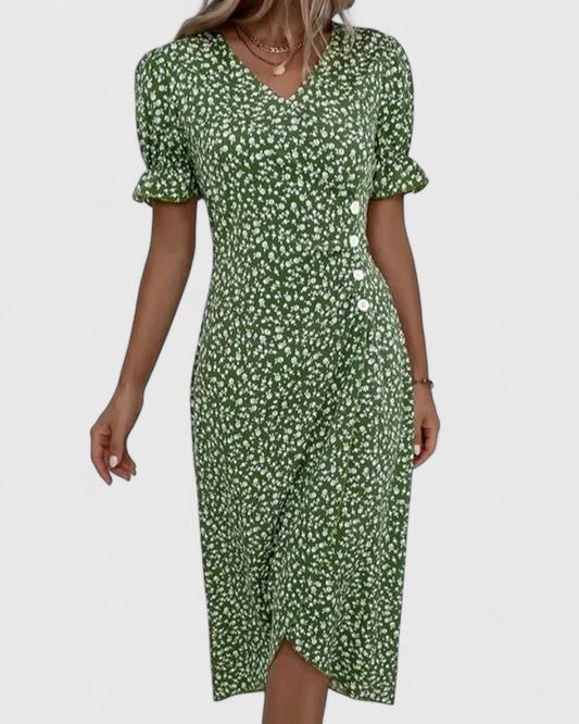 Maya | Women's Summer Floral Wrapped Short Sleeve Dress