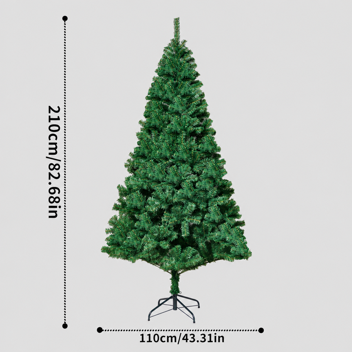 Cozy Artificial Christmas Tree Three Parts with Metal Stand