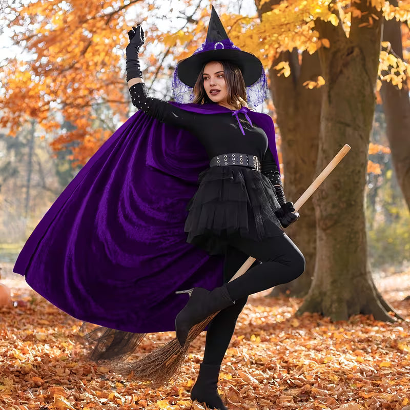Imogen | Women's Long Halloween Costume Witch Cloak With Hat
