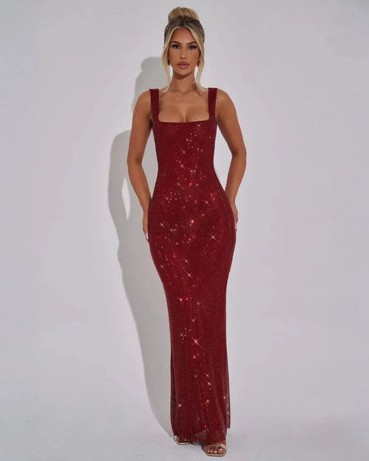 Gemma | Women's Sparkly Glitter Maxi Party Dress