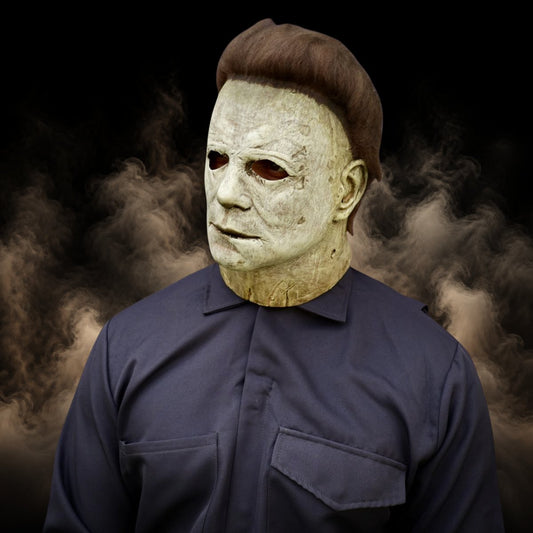 Aiden | Realistic Halloween Full Killer Costume White Mask and Overall Set