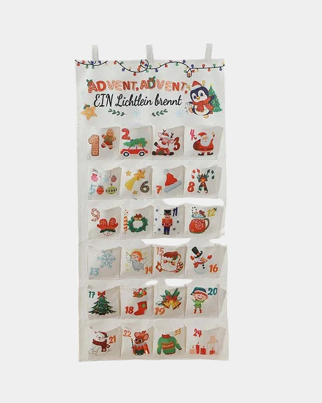 DIY Christmas Advent Calendar with 24 Fabric Pockets