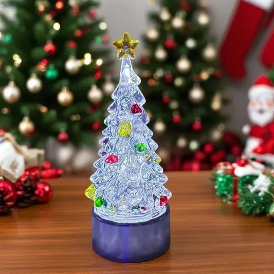 Christmas Tree Lamp with Colourful Jewelled Decorations