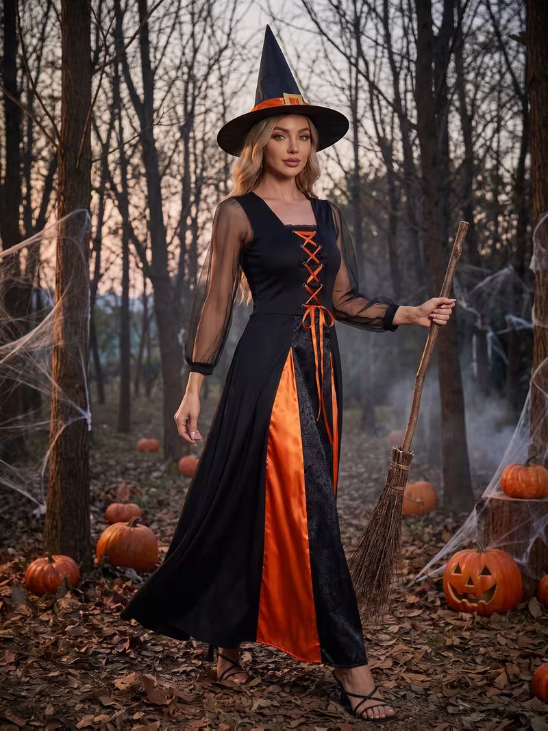 Harriet | Women's Halloween Witch Costume Dress With Hat