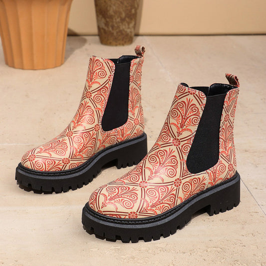 Claire | Women's Printed Chelsea Boots with Chunky Lug Sole