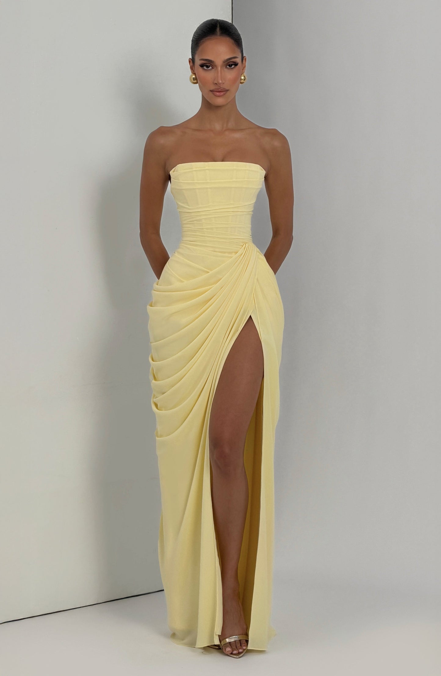 Marie | Women's Strapless Corset Maxi Dress