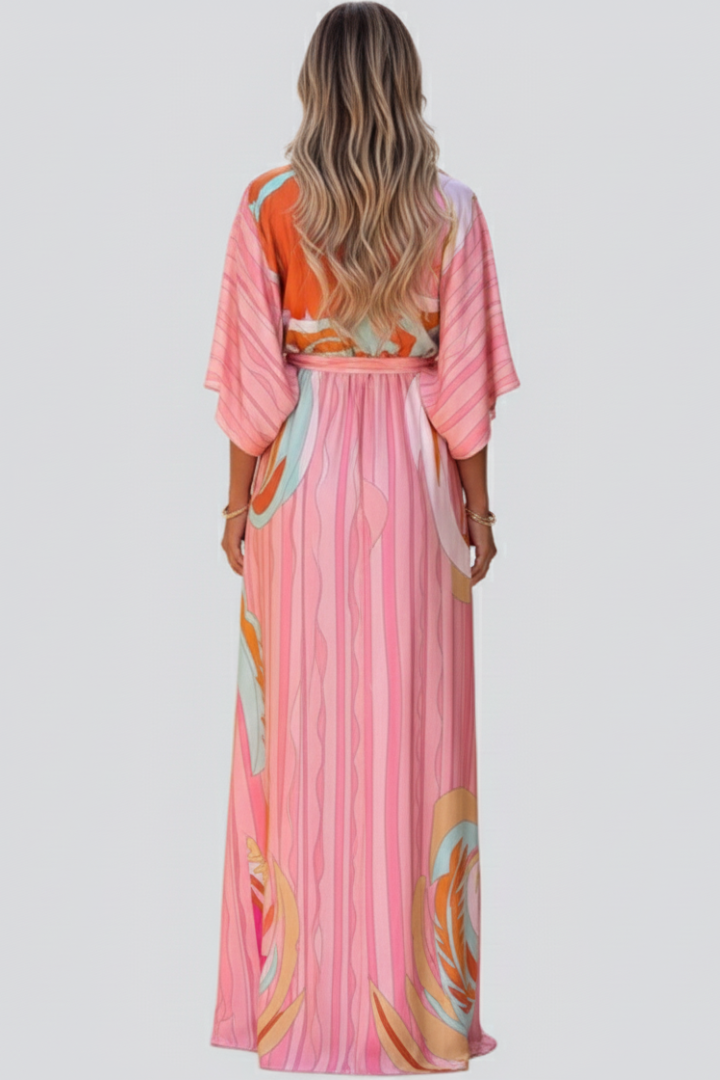 Alice | Women's Summer Printed Batwing Sleeve Maxi Dress