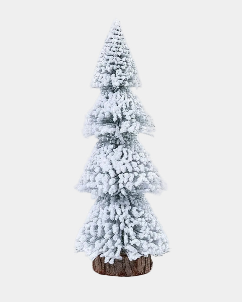 Flocked Christmas Tree with Warm White LED Lights