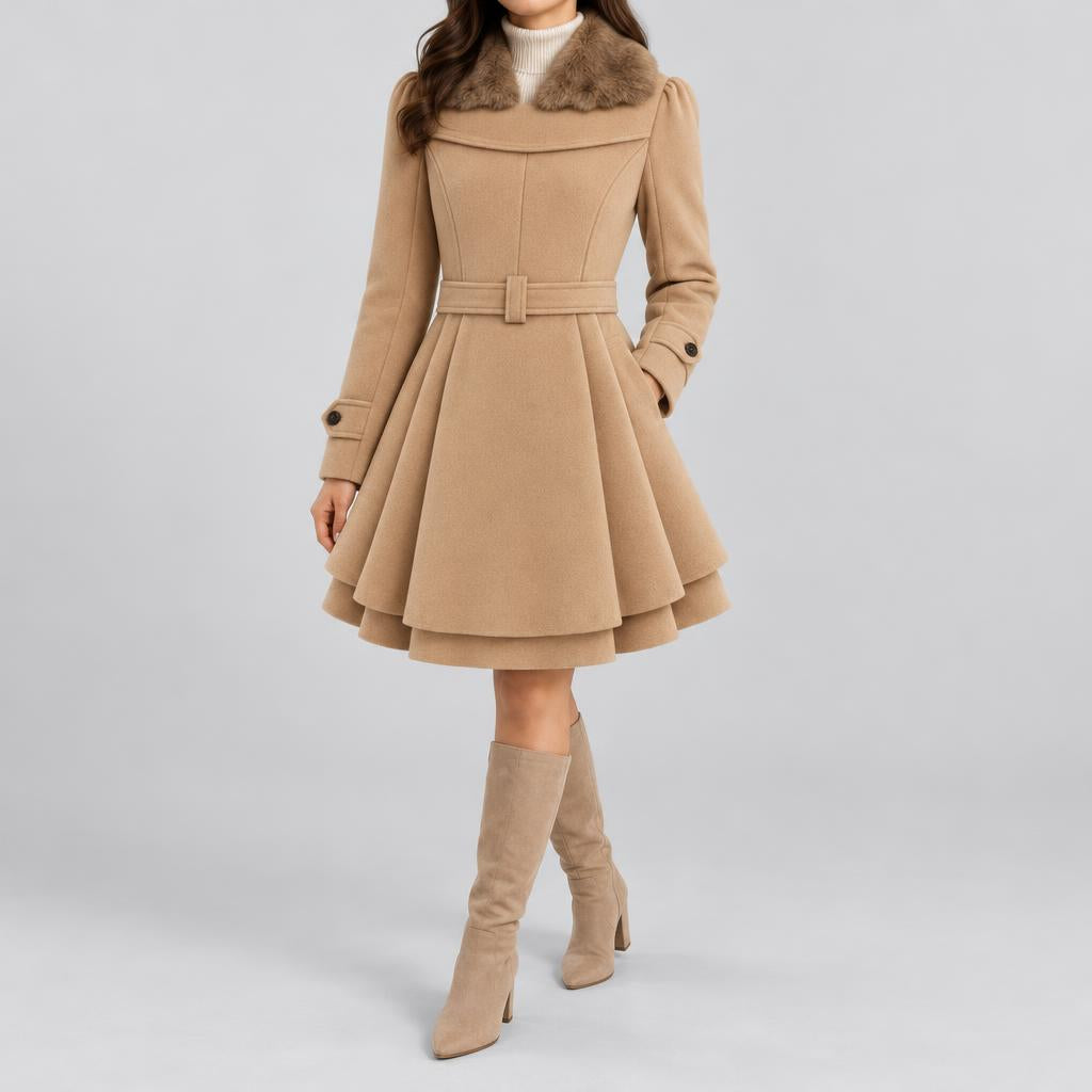 Gemma | Women's Double-Breasted Faux Fur Collar Winter Coat