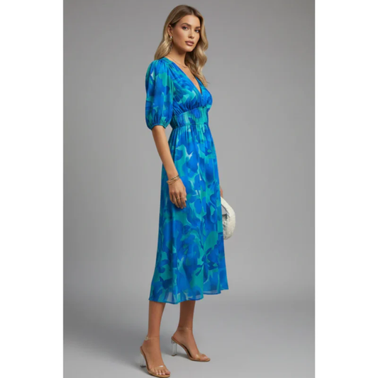 Maple | Women's Printed Evening Midi Dress