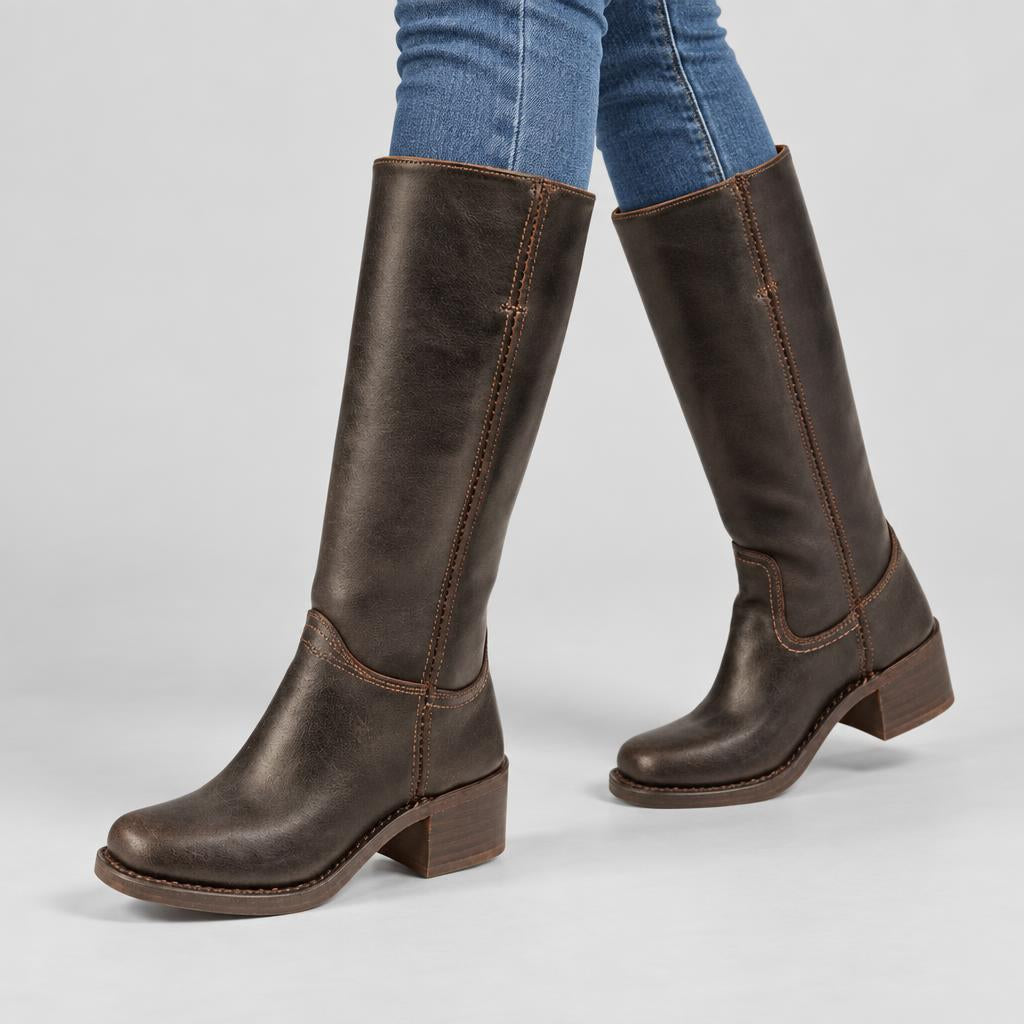 Molly | Women's Classic Leather Knee High Winter Boots