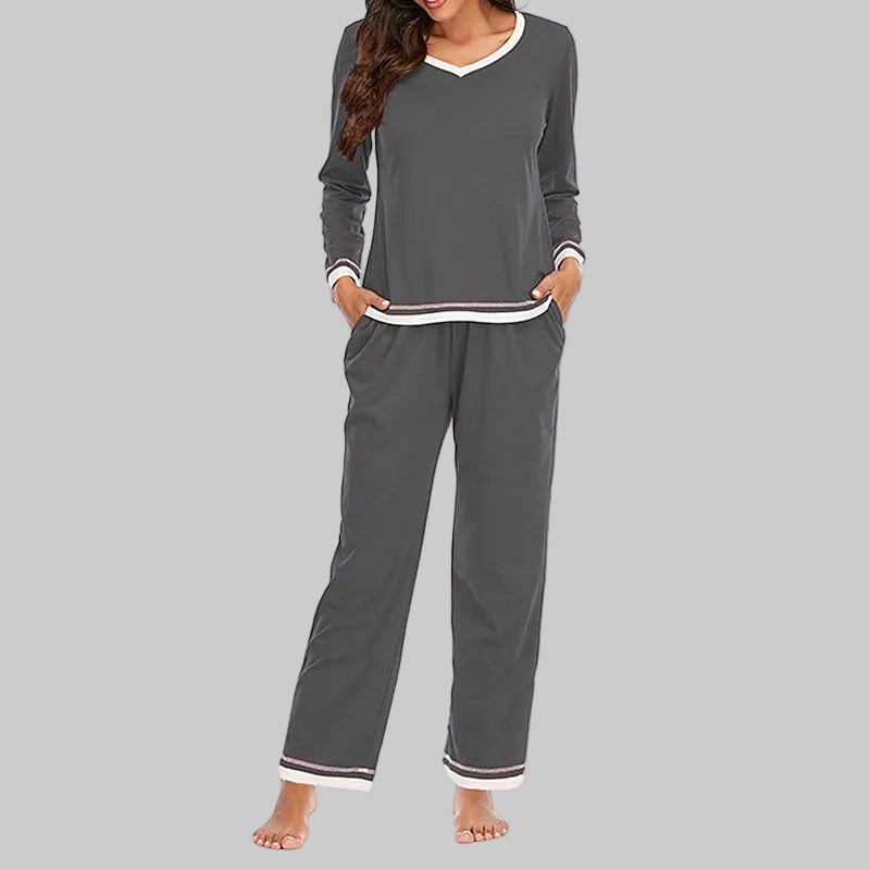Morgan | Women's Relaxed V-Neck Two-Piece Pyjama Set
