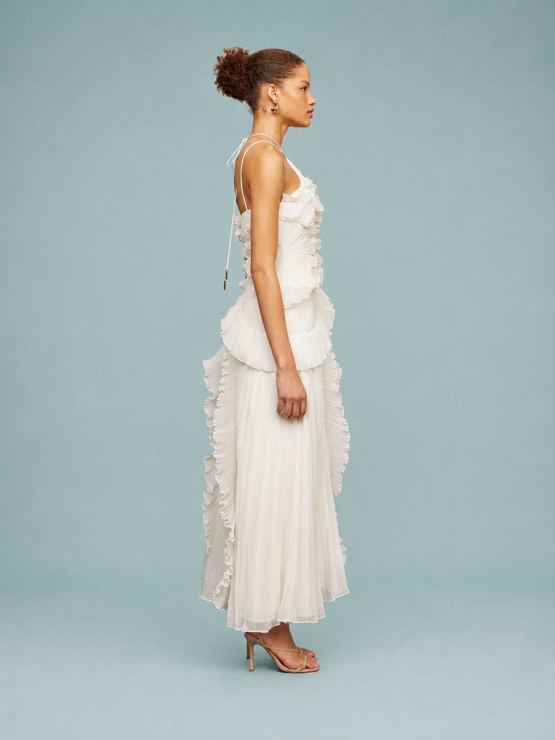 Cara | Women's Embroidered Halterneck Maxi Dress