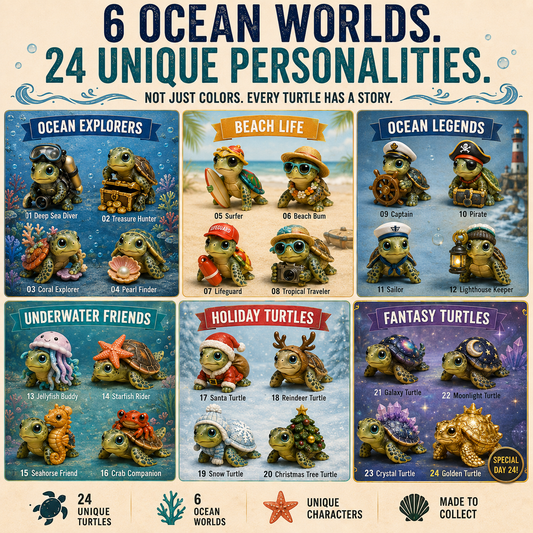 Turtle Advent Calendar with 24 Unique Ocean Collectibles