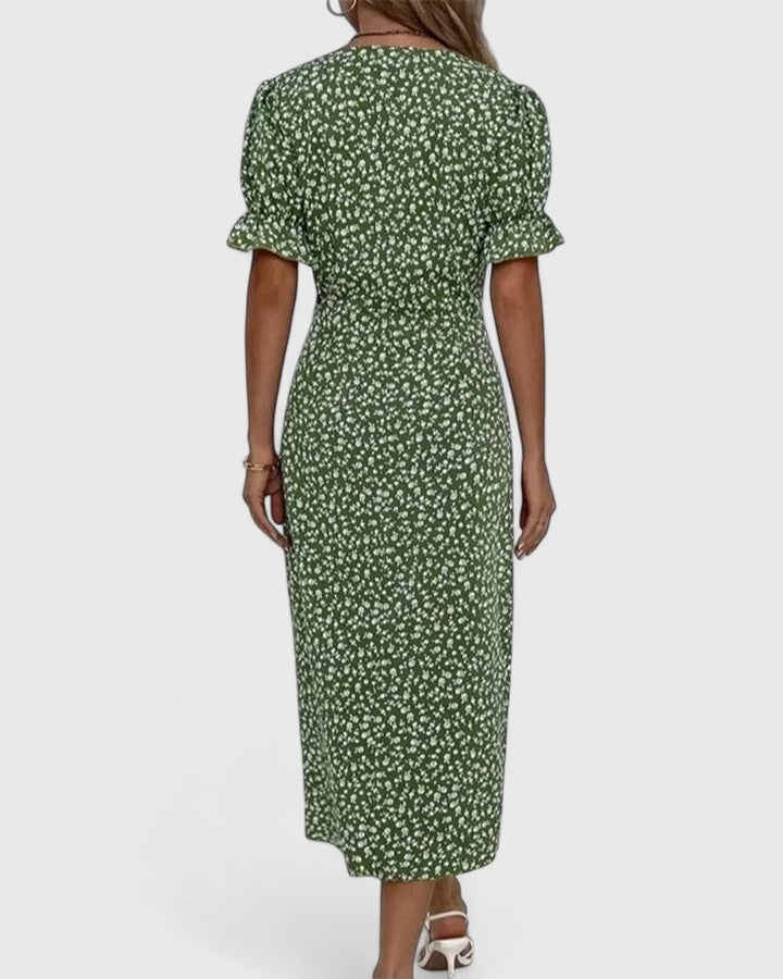 Maya | Women's Summer Floral Wrapped Short Sleeve Dress