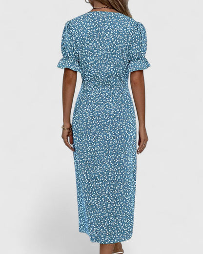 Maya | Women's Summer Floral Wrapped Short Sleeve Dress