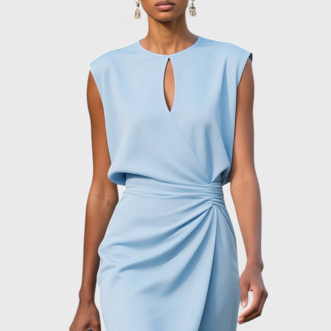Livia | Women’s Elegant Keyhole Midi Dress