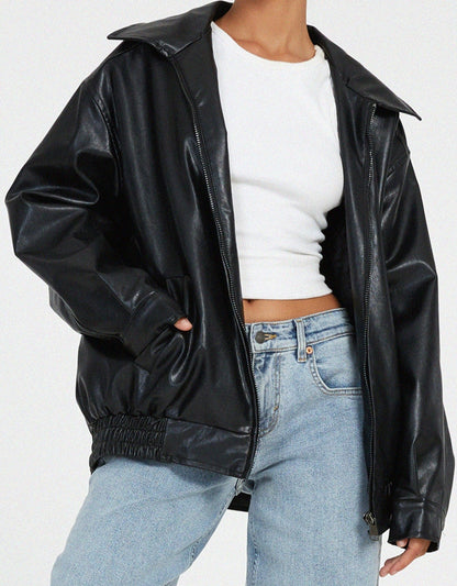 Brooke | Women's Vintage Oversized Leather Jacket