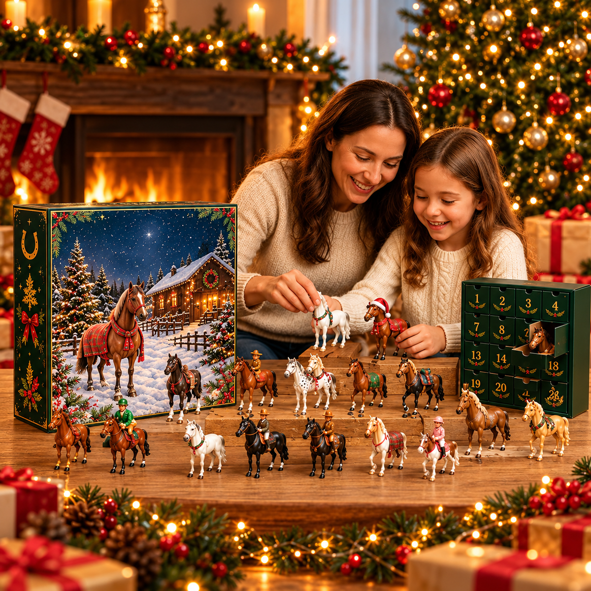 Horse Advent Calendar with 24 Unique Collectible Figurines