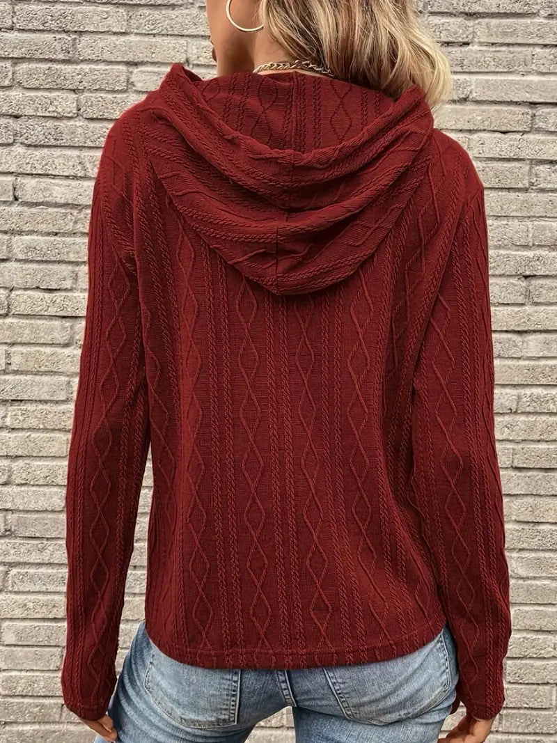 Naomi | Women’s Casual Textured Pattern Hoodie