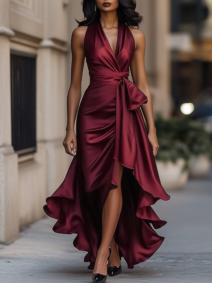 Ziva | Women’s Elegant Halter Neck Midi Dress