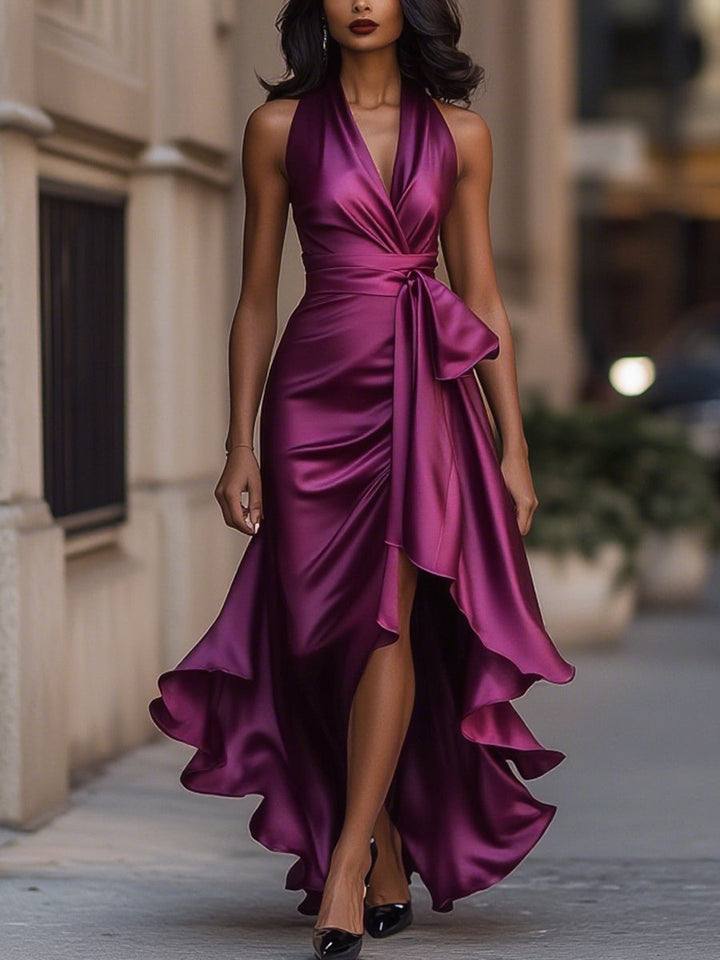 Ziva | Women’s Elegant Halter Neck Midi Dress