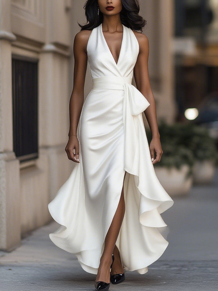 Ziva | Women’s Elegant Halter Neck Midi Dress