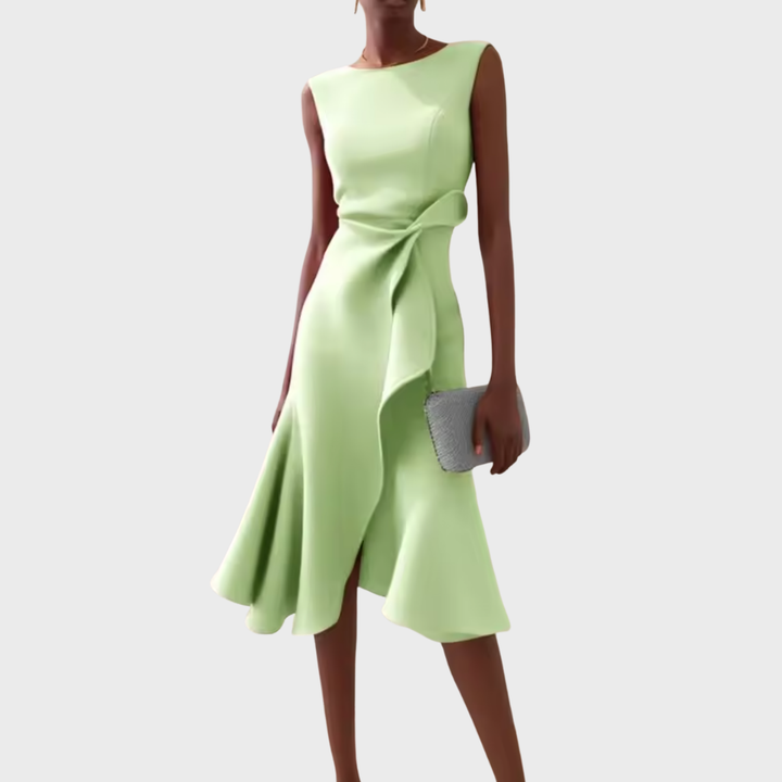 Emma | Women's Draped Asymmetric Midi Dress