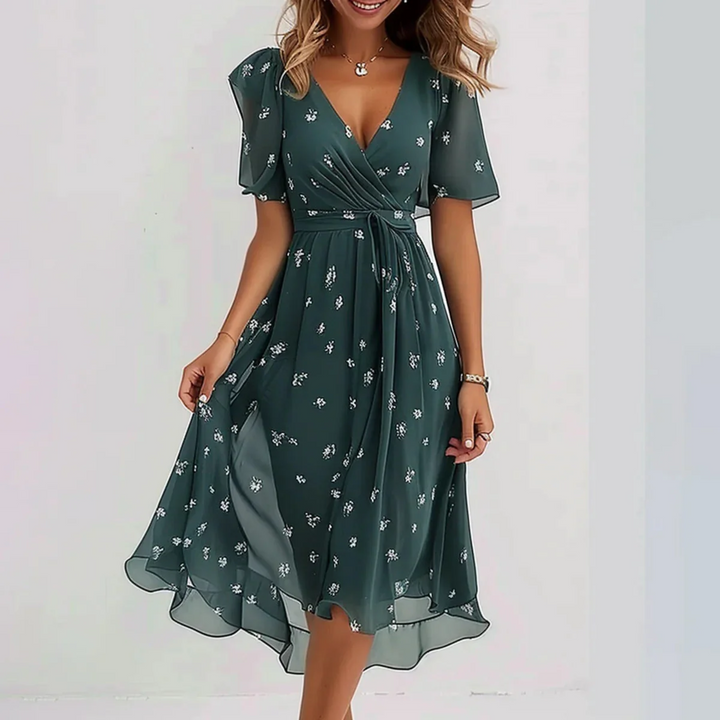Kesia | Women’s Elegant Floral Summer Midi Dress