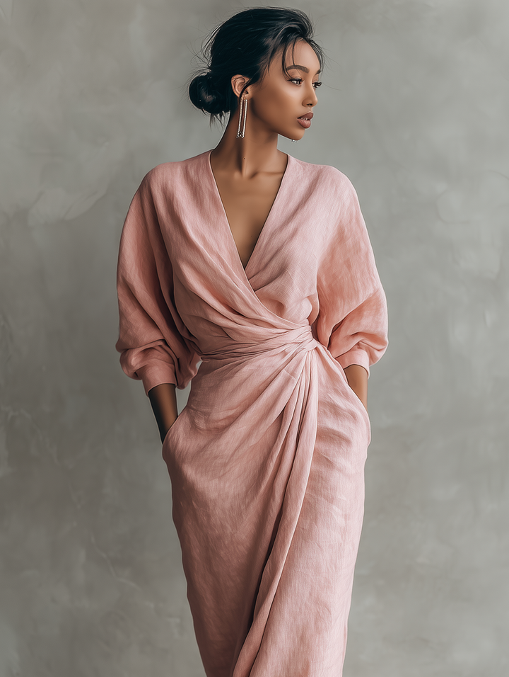 Reese | Women's Minimalist V-Neck Maxi Dress