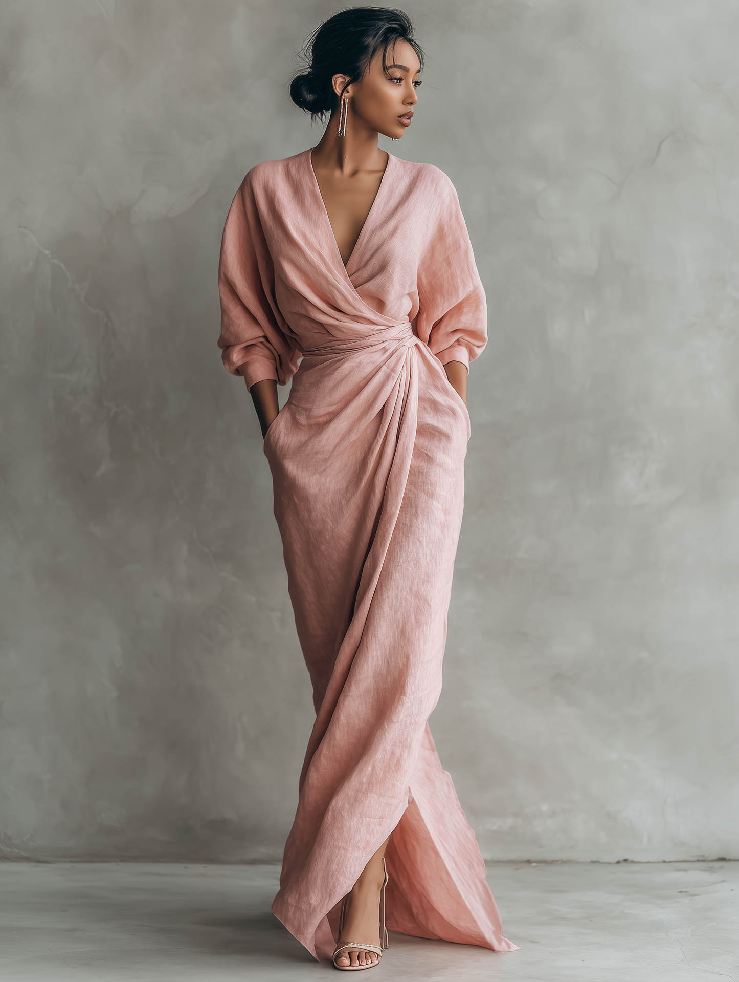 Reese | Women's Minimalist V-Neck Maxi Dress
