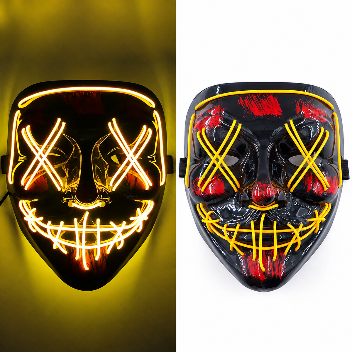 Jacob | Light-Up Halloween LED Purge Mask with Neon Glow