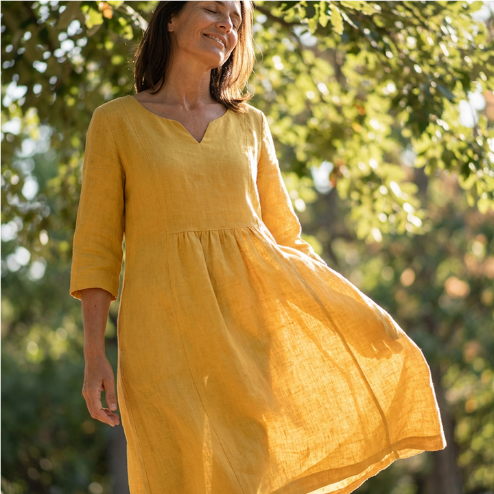 Delora | Women’s V-Neck Midi Casual Dress