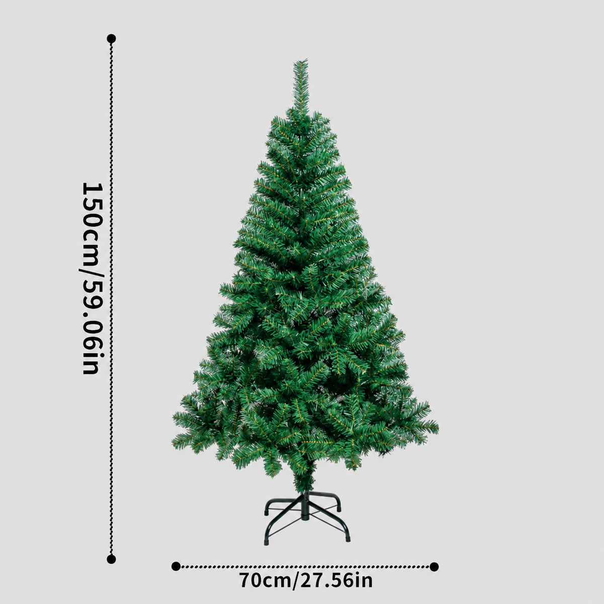 Cozy Artificial Christmas Tree Three Parts with Metal Stand