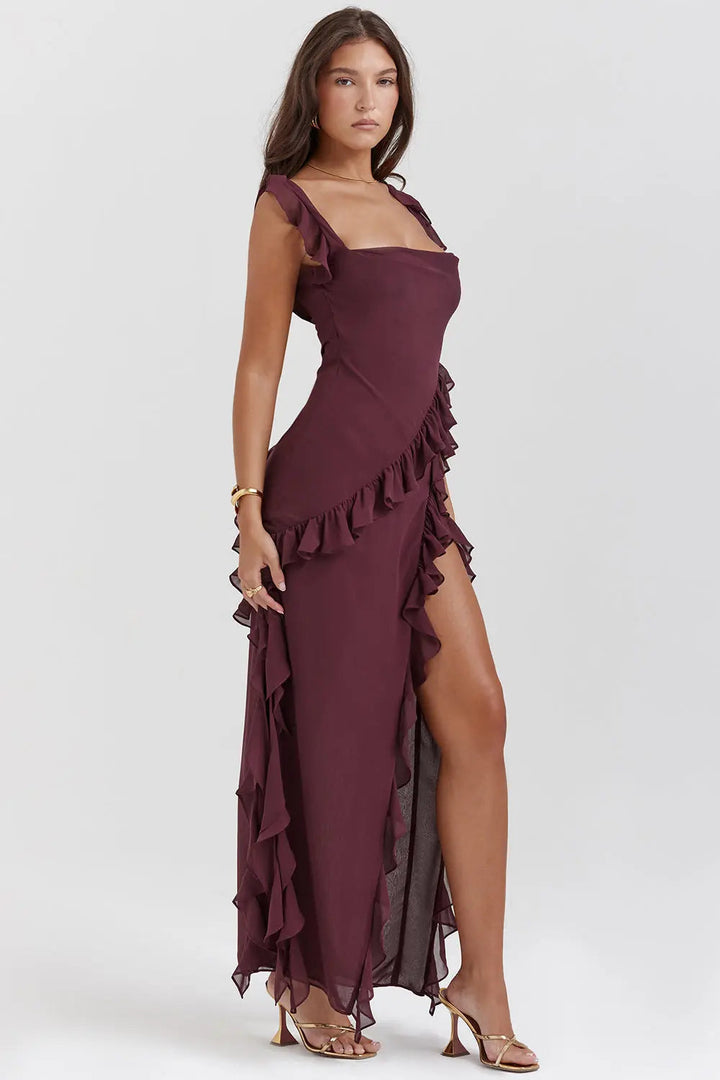Emily | Women's Ruffled Maxi Evening Dress