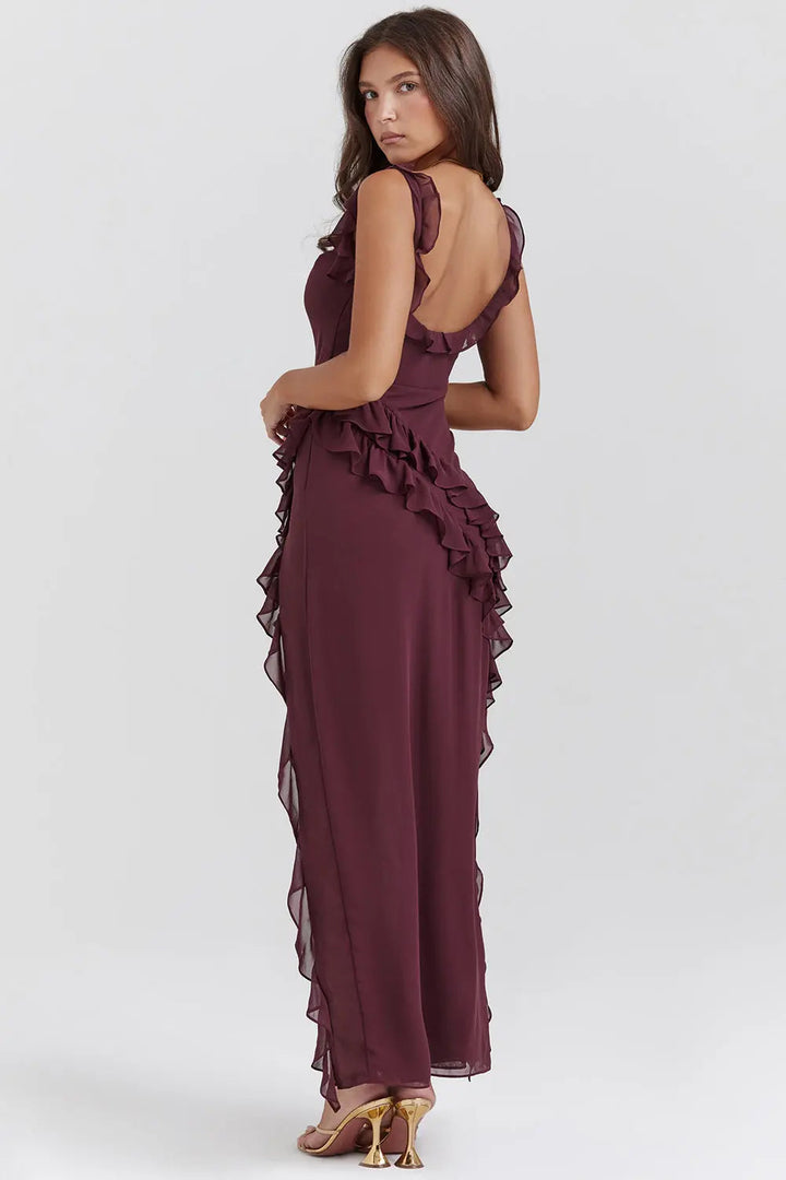 Emily | Women's Ruffled Maxi Evening Dress