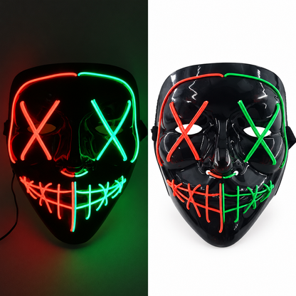 Jacob | Light-Up Halloween LED Purge Mask with Neon Glow