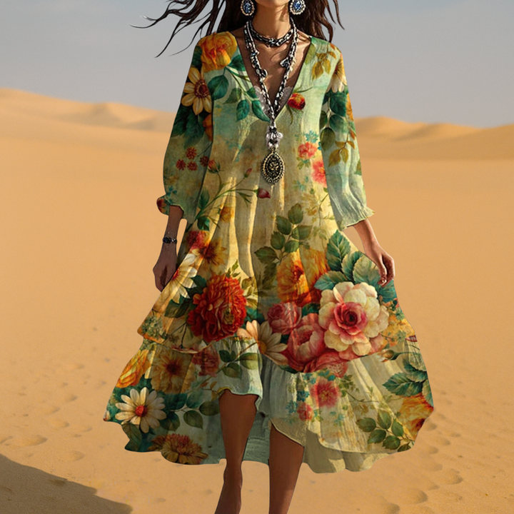 Salome | Women's Summer Floral Midi Dress