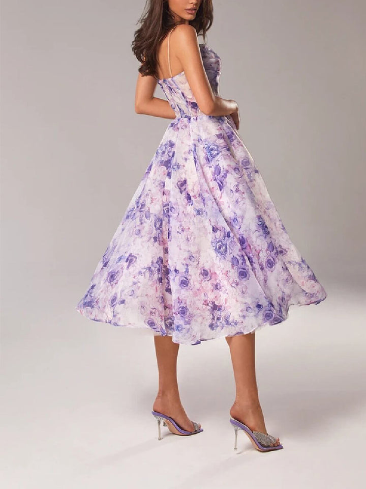 Moana | Women’s Floral Midi Wedding Guest Dress