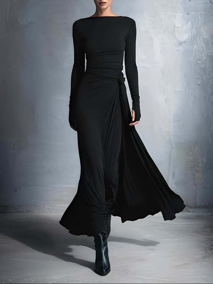 Fiona | Women’s Draped Long Sleeve Maxi Dress