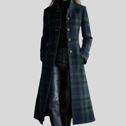 Chloe | Women's Checkered Long Winter Coat