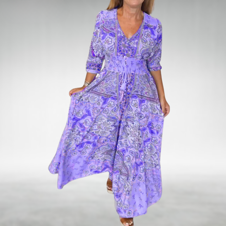 Yalina | Women’s Tie Waist Floral Maxi Dress