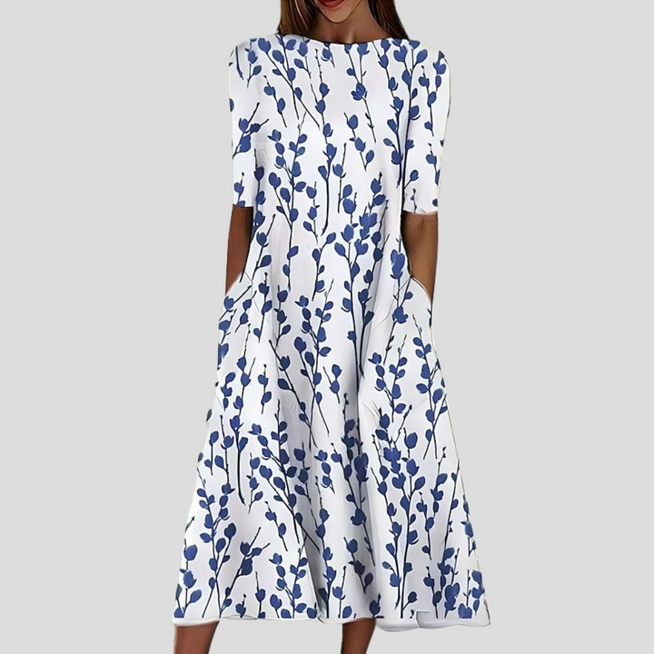 Darcy | Women’s Round Neck Floral Midi Dress