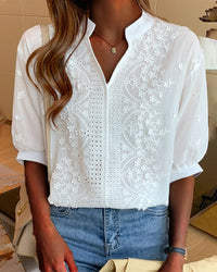 Melody | Women's Embroidered Short-Sleeve Summer Blouse