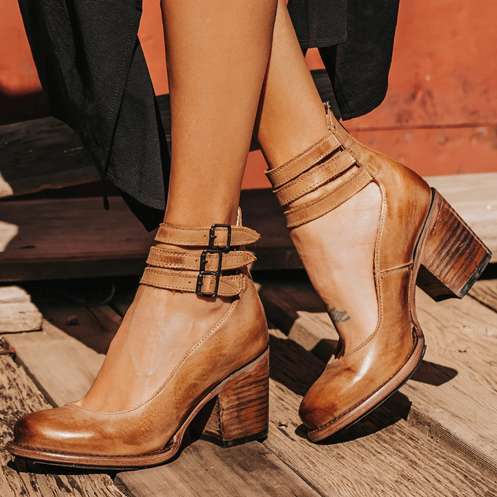 Hazel | Women's Triple-Ankle-Straps Heel Sandals