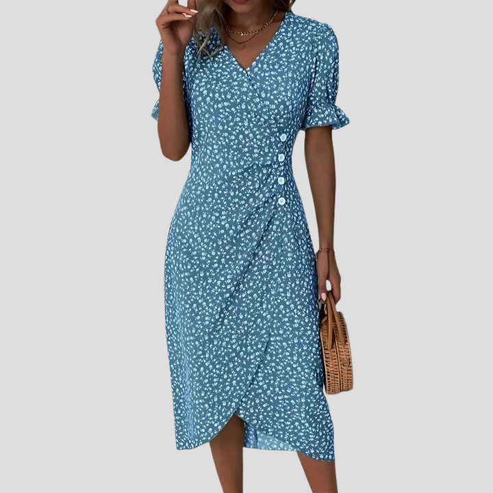 Denise | Women’s Floral V-Neck Wrapped Dress
