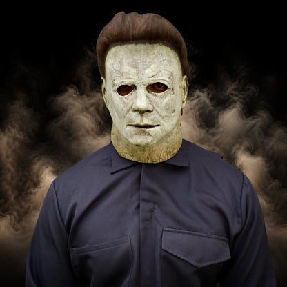 Aiden | Realistic Halloween Full Killer Costume White Mask and Overall Set
