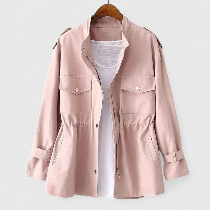 Peony | Women's Elegant Zip-Up Long Overcoat