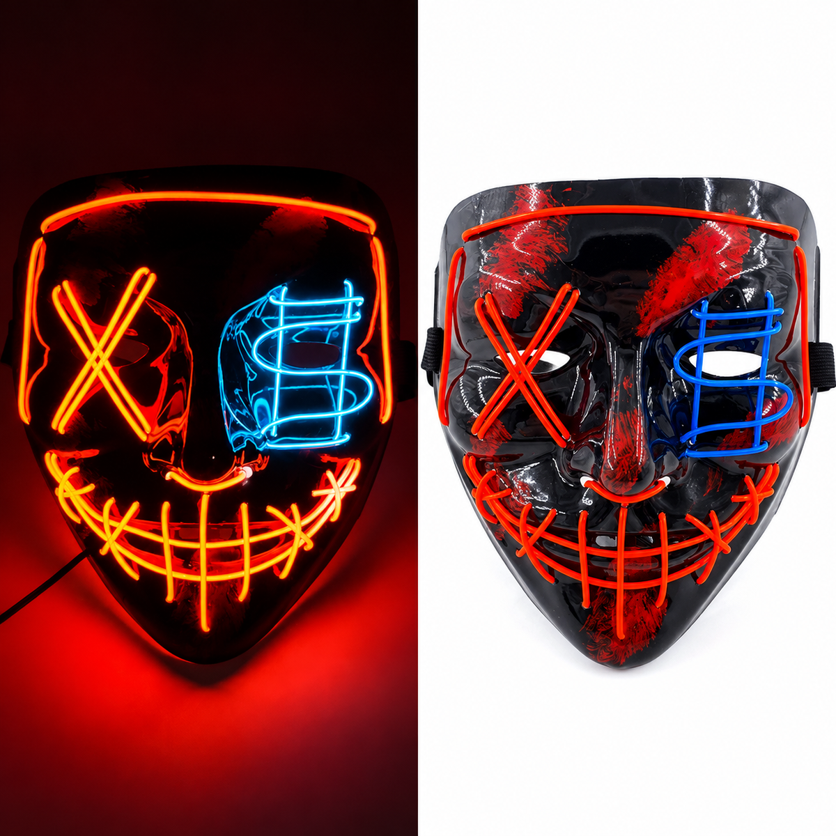 Jacob | Light-Up Halloween LED Purge Mask with Neon Glow