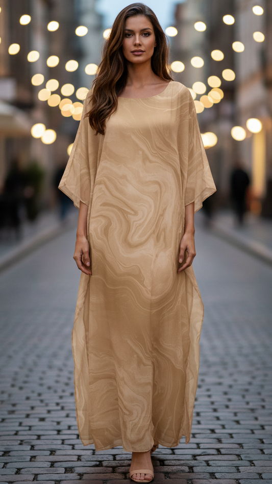 Mala | Women’s Marble Print Wedding Guest Dress